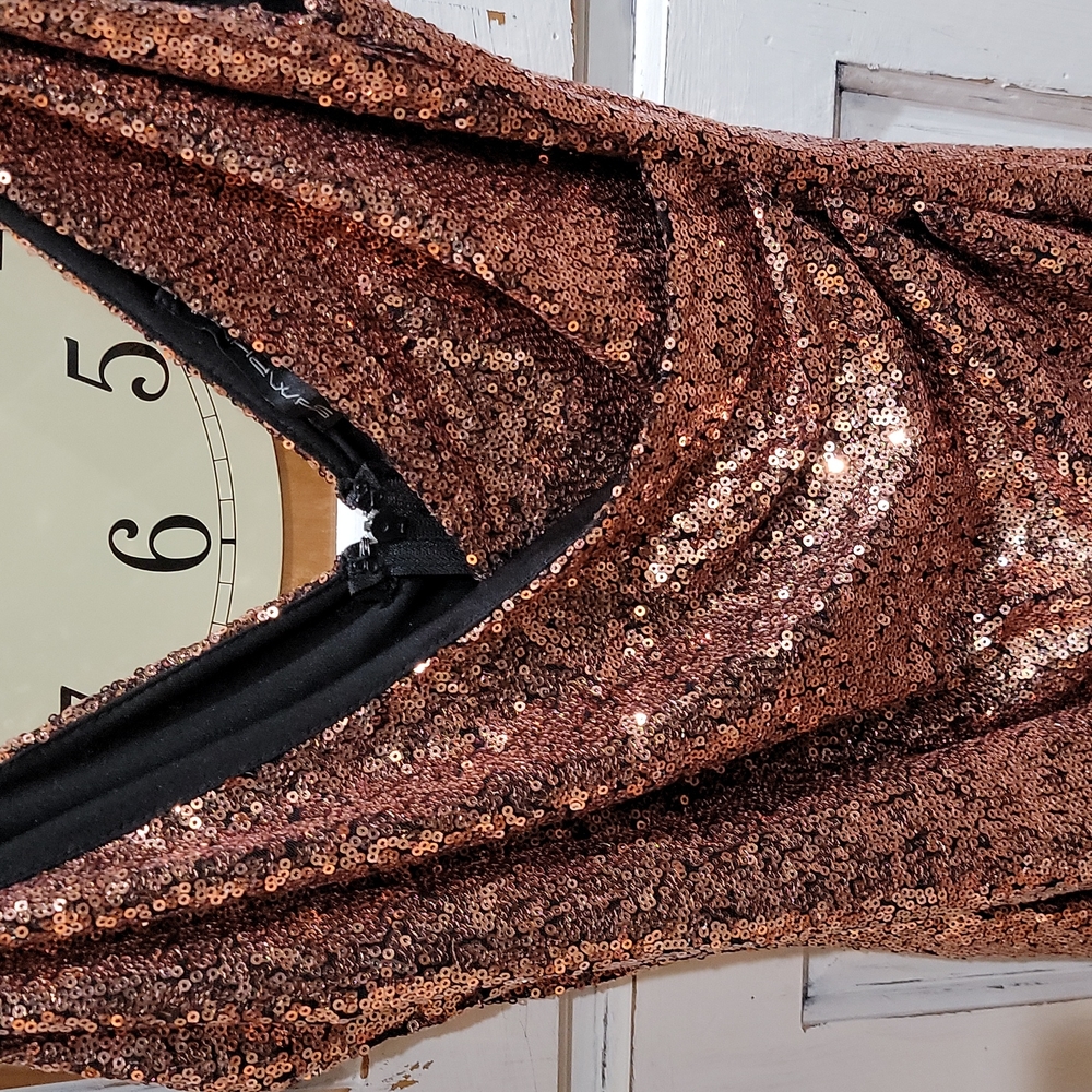 Med Copper Sequin Dress - Picture 2 of 4